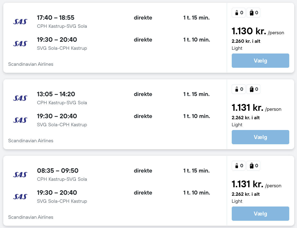 Stavanger tilbud - Rejs365
