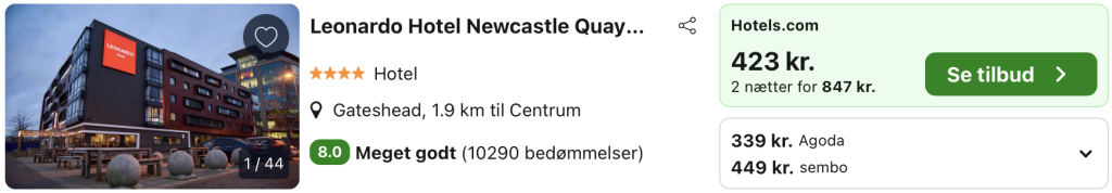 Hotel Newcastle - Rejs365