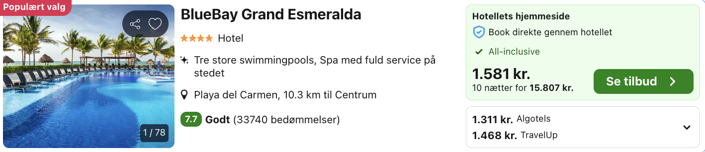 Playa del Carmen tilbud - Rejs365