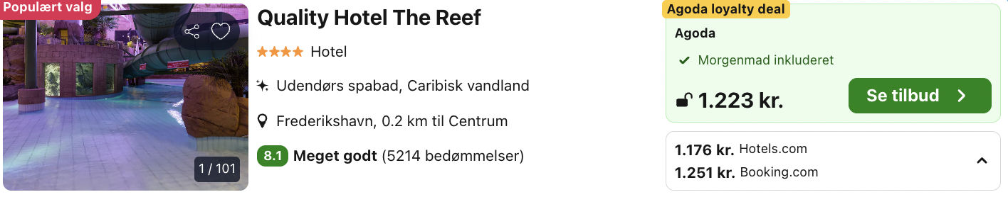 Quality Hotel The Reef tilbud - Rejs365