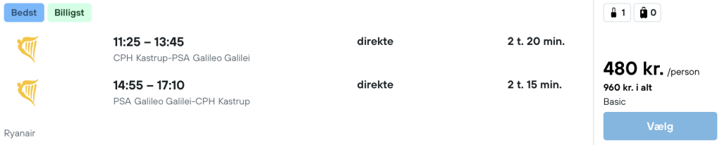 København - Pisa - Rejs365