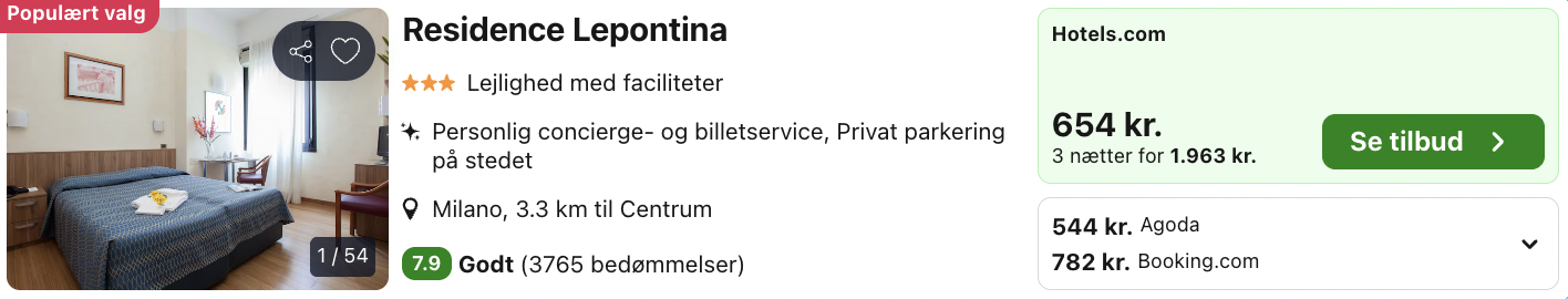 Milano tilbud - Rejs365