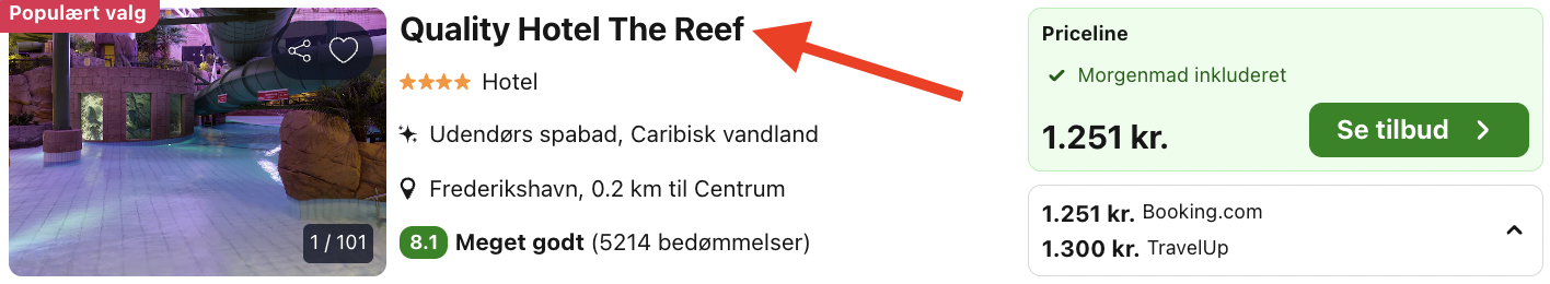 Quality Hotel The Reef tilbud - Rejs365