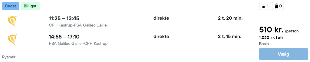 København - Pisa - Rejs365