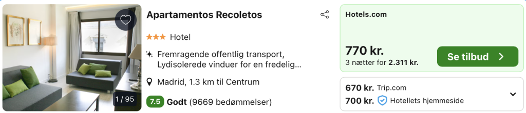 Hotel Madrid - Rejs365