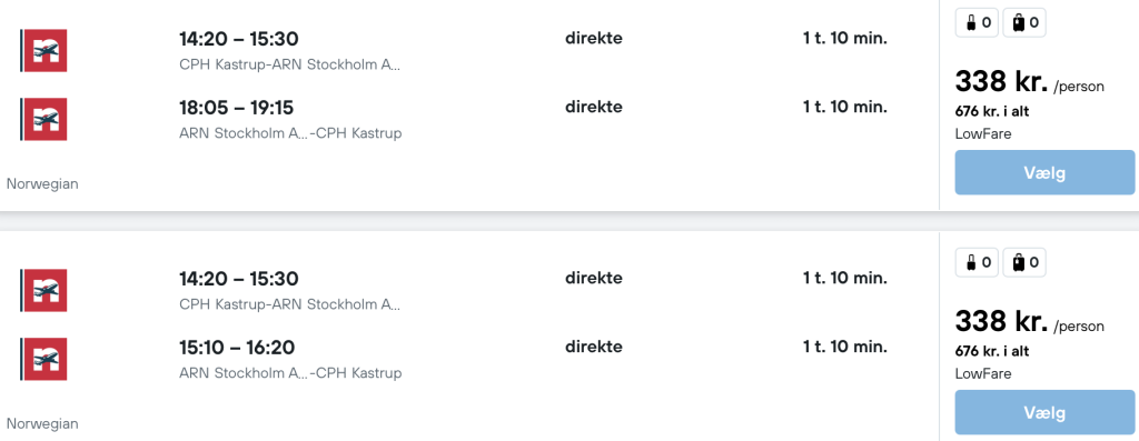 København - Stockholm - Rejs365