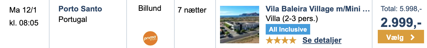 Porto Santo tilbud - Rejs365