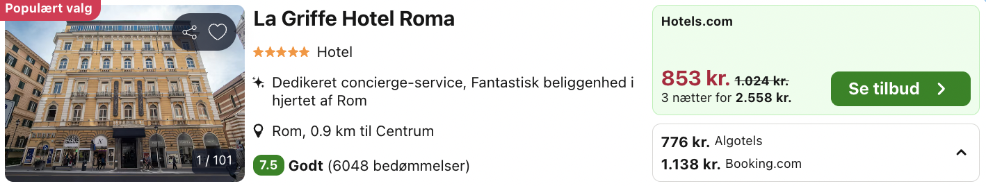 Rom tilbud - Rejs365