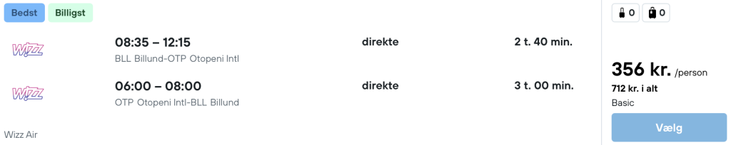 Billund - Bukarest - Rejs365