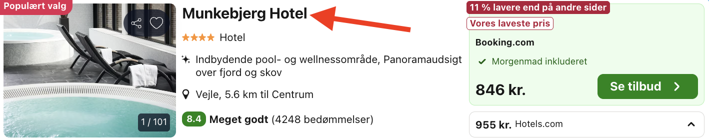 Munkebjerg Hotel tilbud - Rejs365