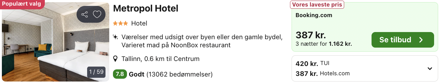 Tallinn tilbud - Rejs365