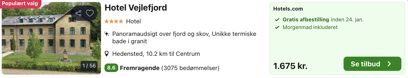 Vejlefjord tilbud - Rejs365