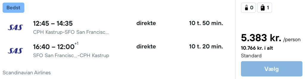 København - San Fransisco - Rejs365