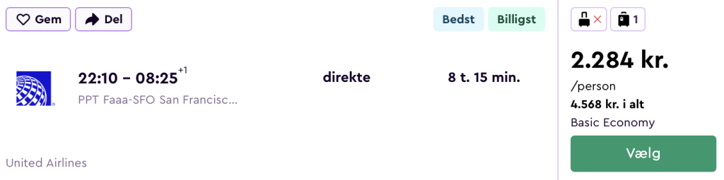 Papeete - San Francisco - Rejs365