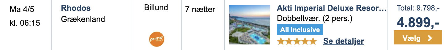 Rhodos tilbud - Rejs365