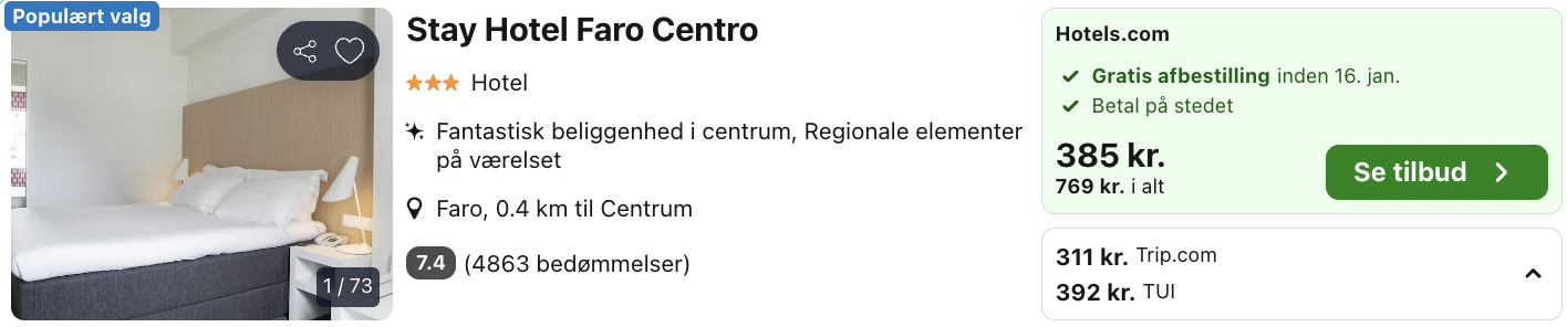 Faro tilbud - Rejs365