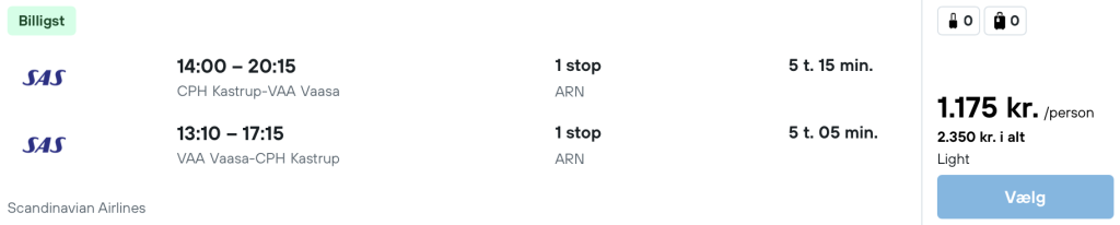 København - Vaasa - Rejs365