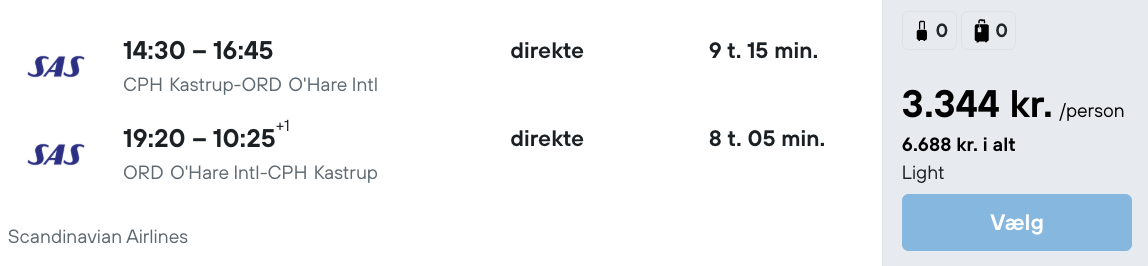 Chicago tilbud - Rejs365