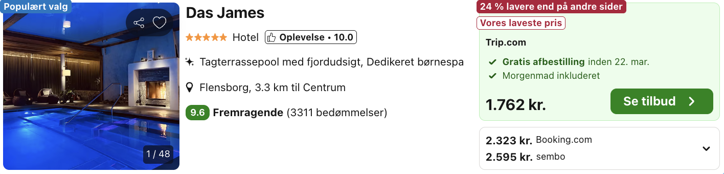 Das James tilbud - Rejs365