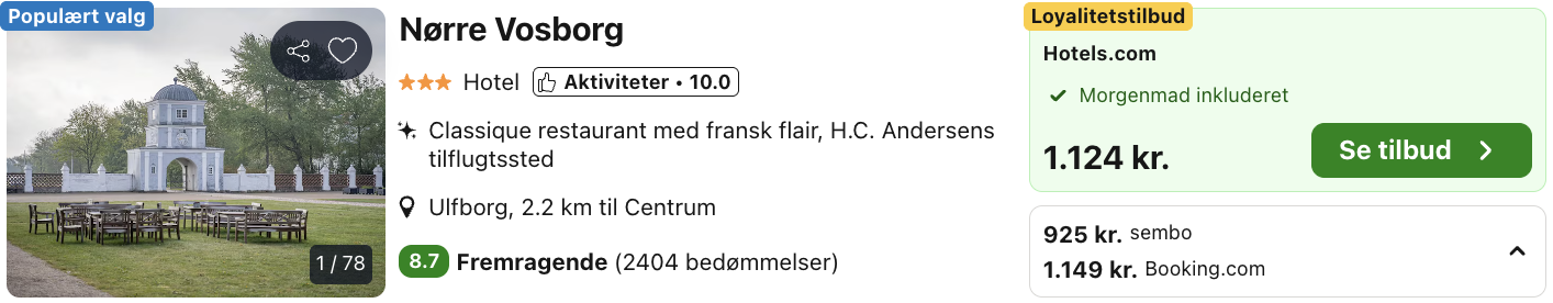 Nørre Vosborg tilbud - Rejs365