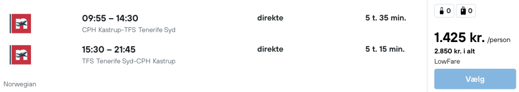 København - Tenerife - Rejs365