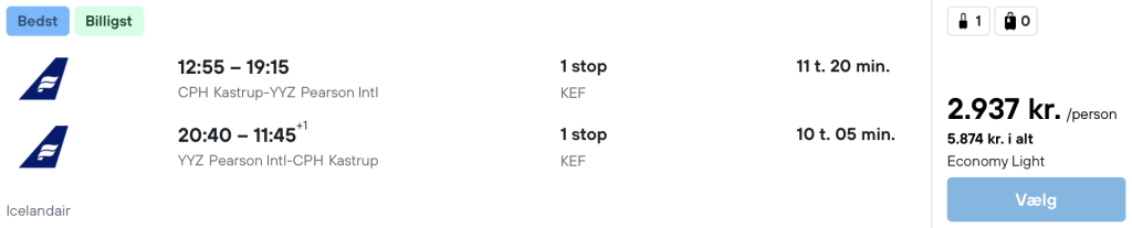 København - Toronto - Rejs365