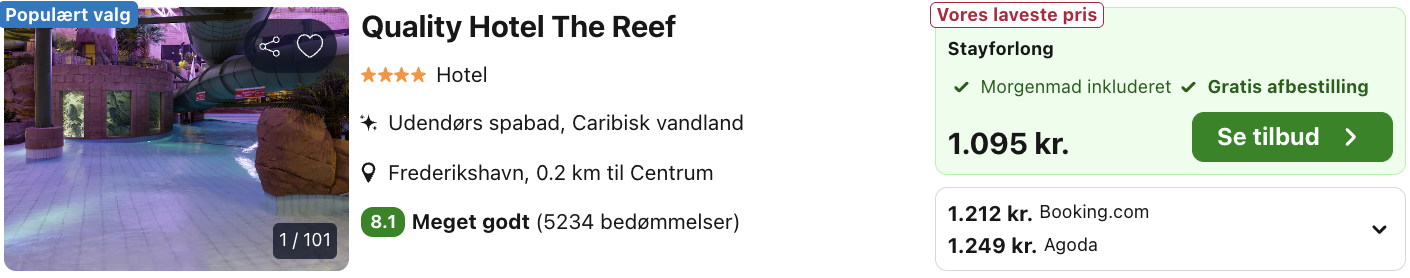 Quality Hotel The Reef tilbud - Rejs365