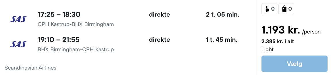 Birmingham tilbud - Rejs365