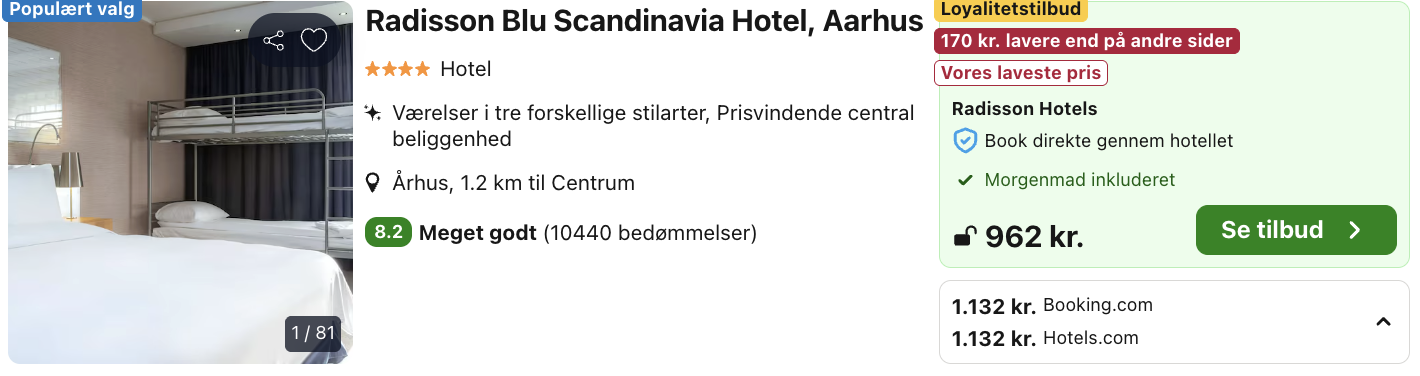 Radisson Blu Scandinavia Hotel Aarhus tilbud - Rejs365