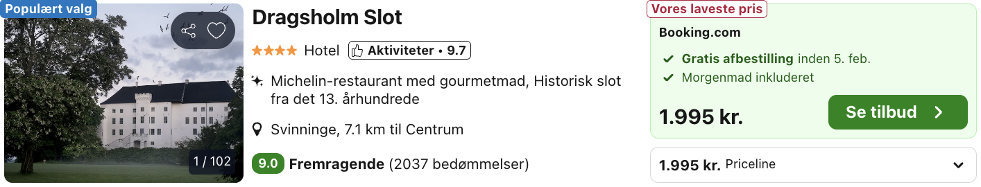 Dragsholm Slot tilbud - Rejs365