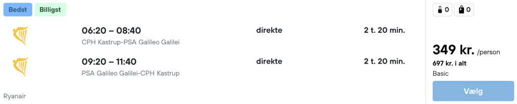 København - Pisa - Rejs365