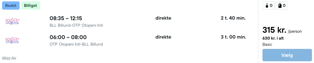 Billund - Bukarest - Rejs365