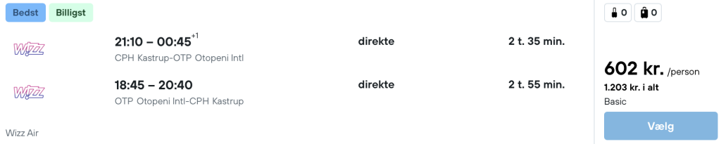 København - Bukarest - Rejs365