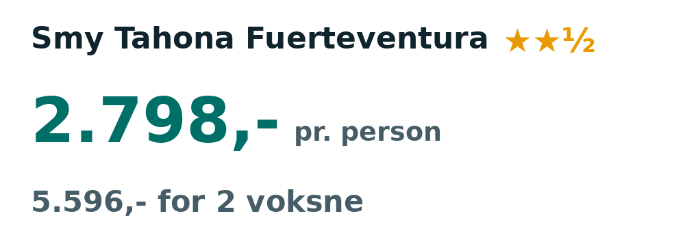 Prisoversigt fra København: 4. - 11. jan 27, 7 nætter, 2.798,- pr. person