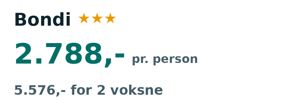 Prisoversigt fra København: 3. - 10. okt 26, 7 nætter, 2.788,- pr. person