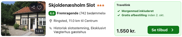 Se det aktuelle tilbud til Skjoldenæsholm Slot