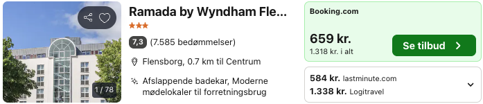 Se det aktuelle tilbud til Ramada By Wyndham Flensburg Flensborg