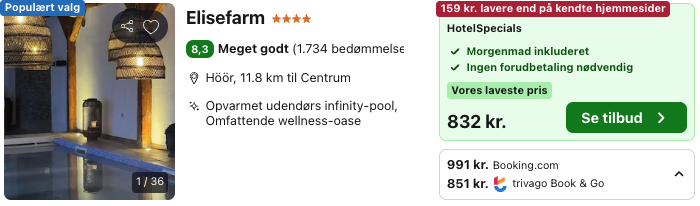 Se det aktuelle tilbud til Elisefarm Höör