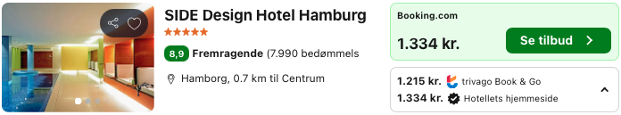 Se det aktuelle tilbud til Side Design Hotel Hamburg Hamborg