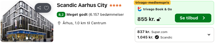 Se det aktuelle tilbud til Scandic Aarhus City Århus