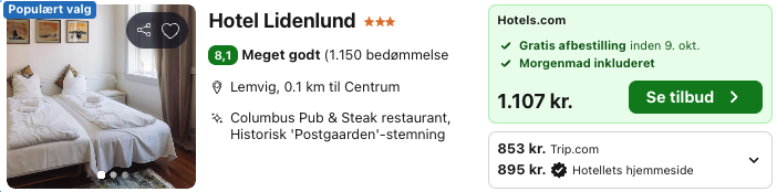 Se det aktuelle tilbud til Lidenlund Lemvig