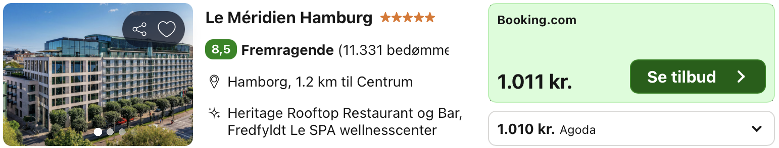Se det aktuelle tilbud til Le Méridien Hamburg Hamborg