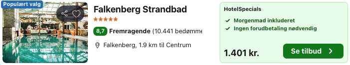 Se det aktuelle tilbud til Falkenberg Strandbad