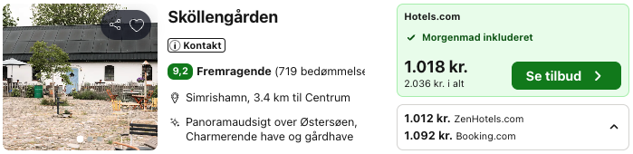 Se det aktuelle tilbud til Sköllengården Simrishamn