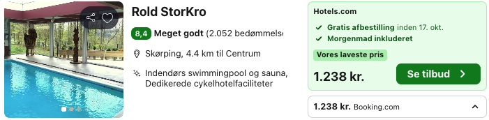 Se det aktuelle tilbud til Rold Storkro Skørping