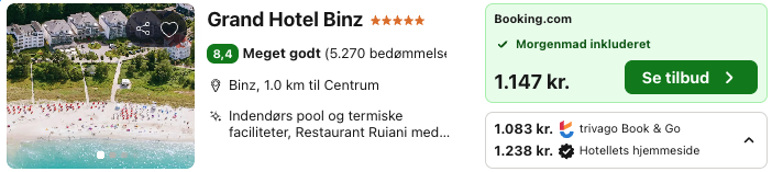 Se det aktuelle tilbud til Grand Hotel Binz