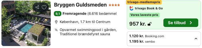 Se det aktuelle tilbud til Bryggen Guldsmeden København