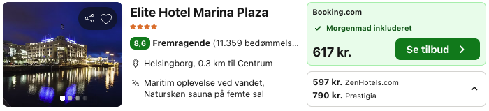 Se det aktuelle tilbud til Elite Hotel Marina Plaza Helsingborg