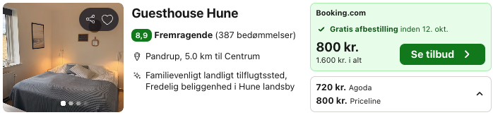 Se det aktuelle tilbud til Bed And Breakfast Guesthouse Hune Pandrup
