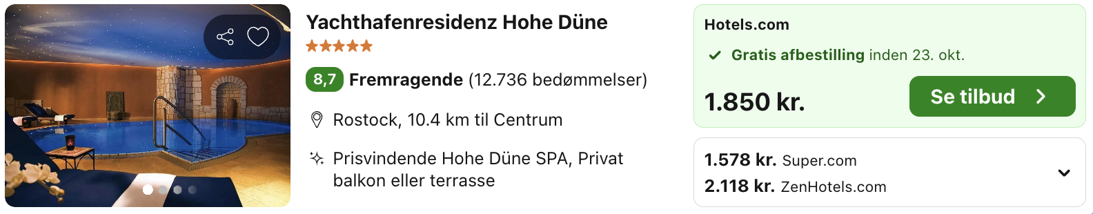 Se det aktuelle tilbud til Yachthafenresidenz Hohe Düne Rostock